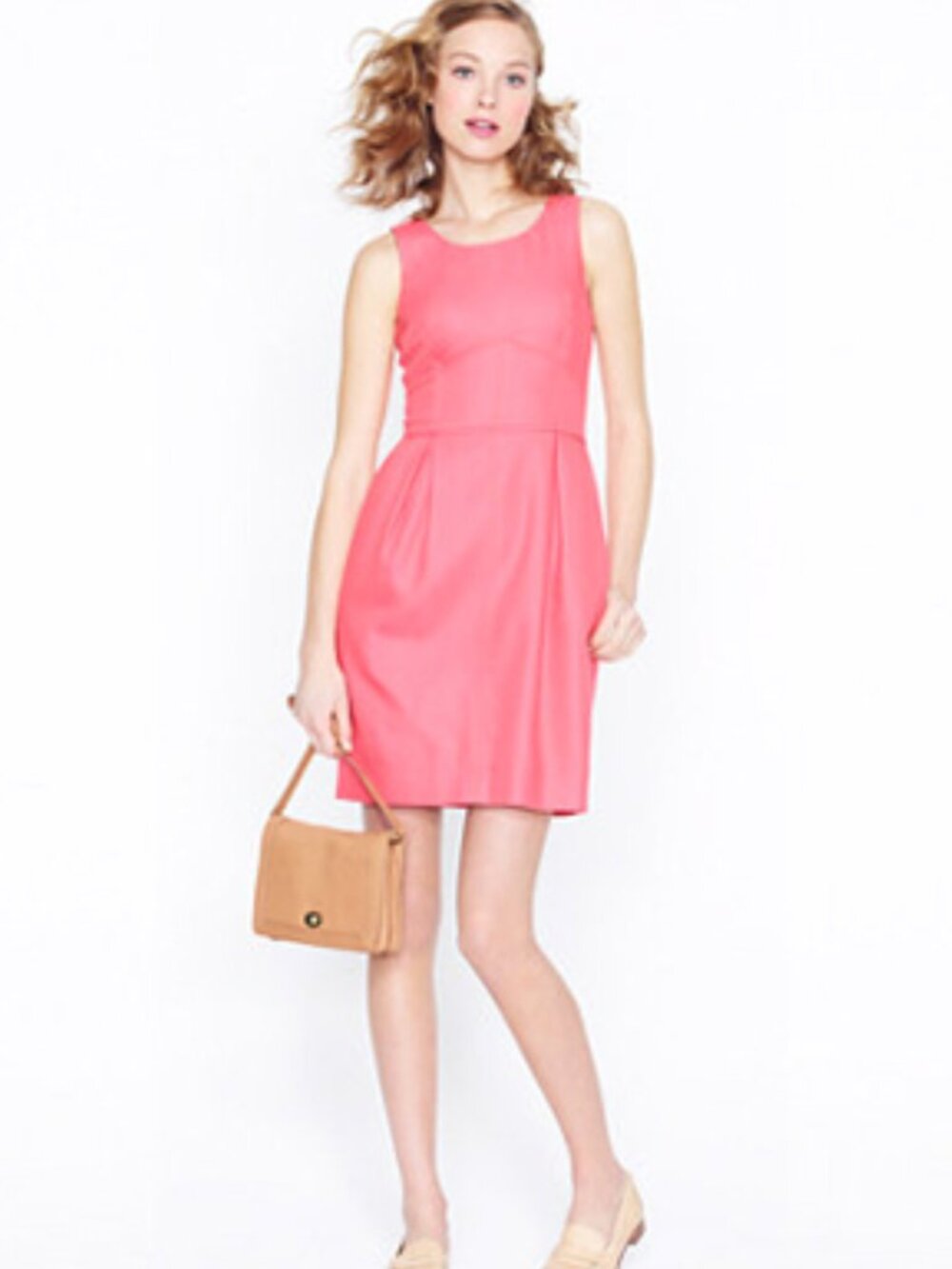 NWT J. Crew Textured Cotton/Modal Neon Rose Dress Size 8